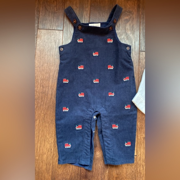 Janie and Jack Baby Train Oxford Bodysuit and train overalls - Picture 3 of 13